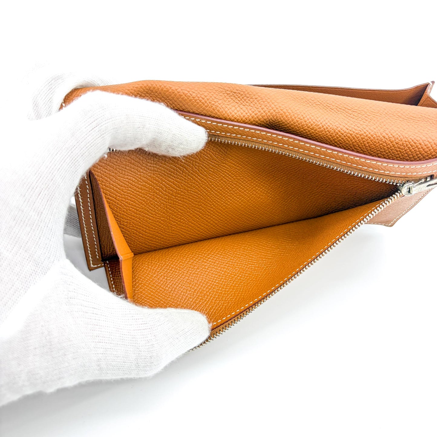 Hermès Beane Soufflé Wallet Gold Epsom Silver Hardware