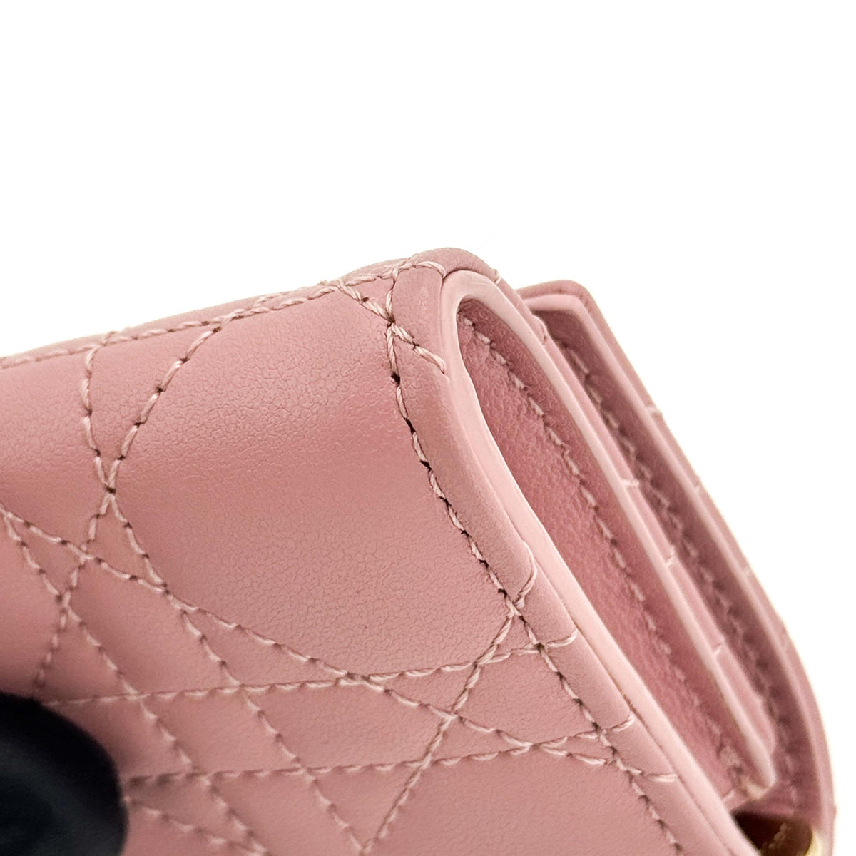 Dior Lady Dior wallet pink gold hardware