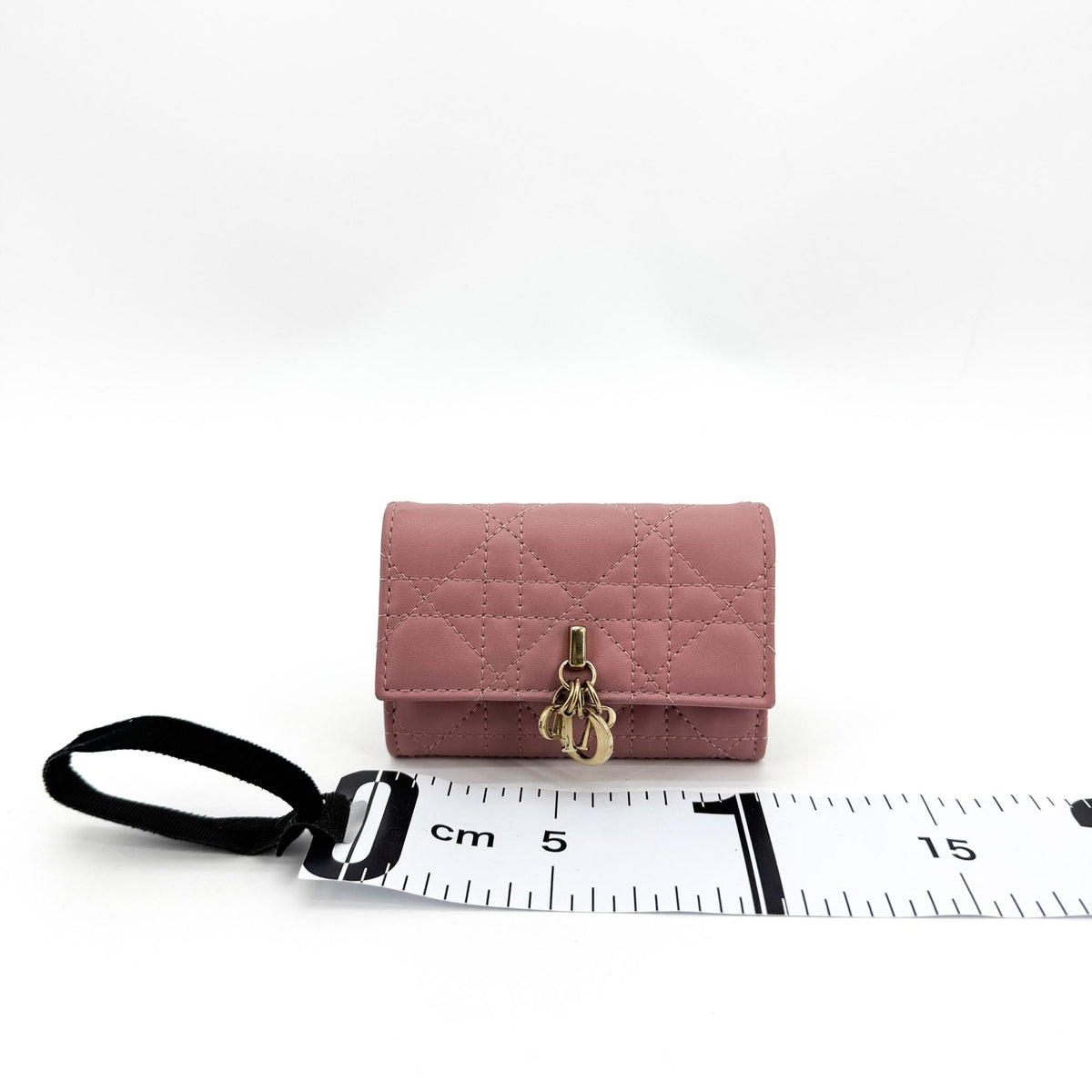 Dior Lady Dior wallet pink gold hardware