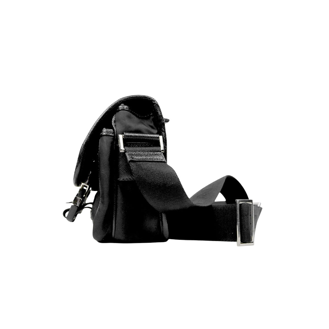 Prada Black Rynylon Messenger Crossbody Bag