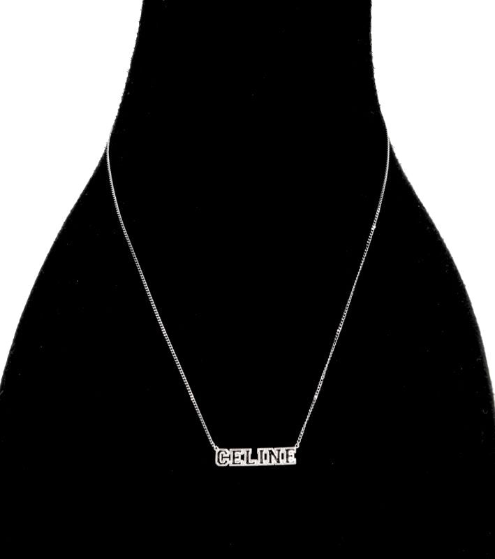 Celine Black University Silver Necklace