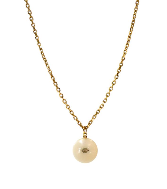 Chanel Pearl CC Pendant Gold Necklace