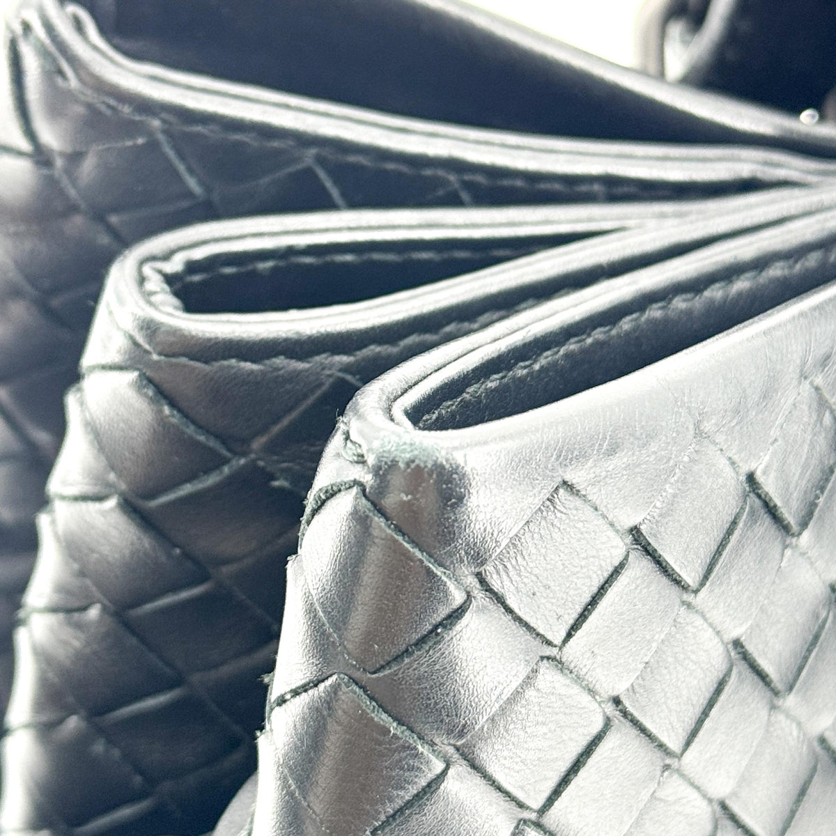 Bottega Veneta Small Intrecciato Roma Bag Black