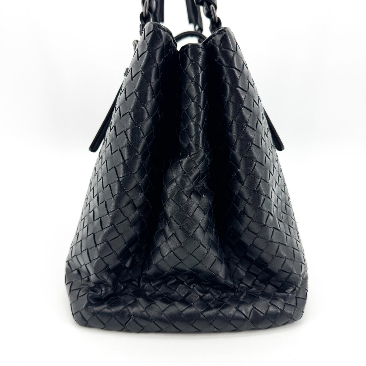 Bottega Veneta Small Intrecciato Roma Bag Black
