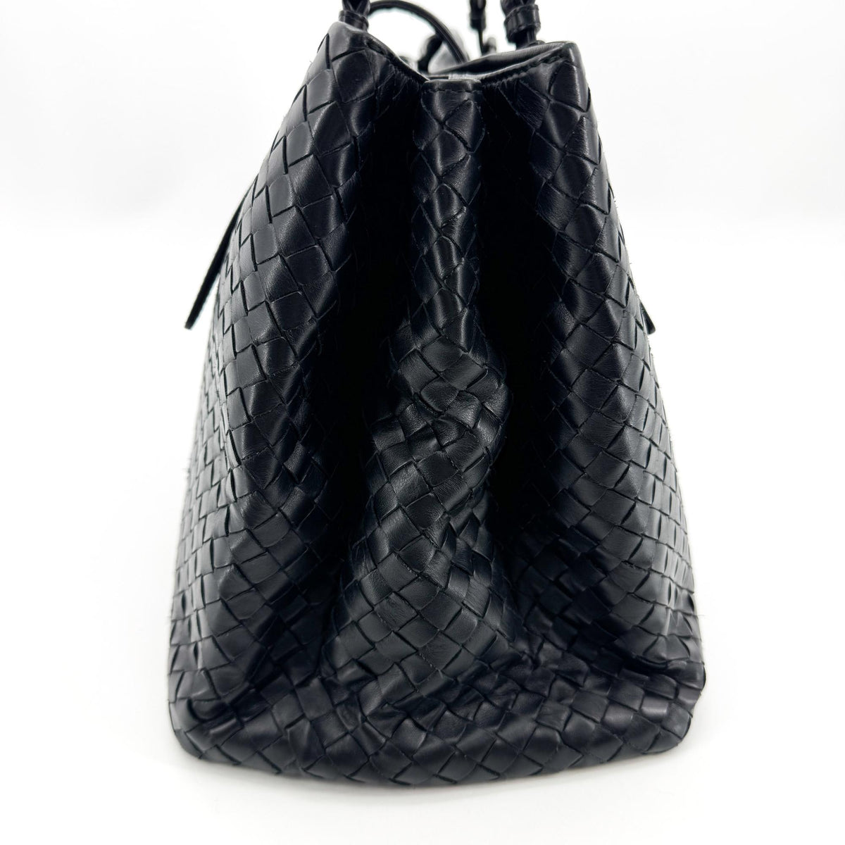 Bottega Veneta Small Intrecciato Roma Bag Black