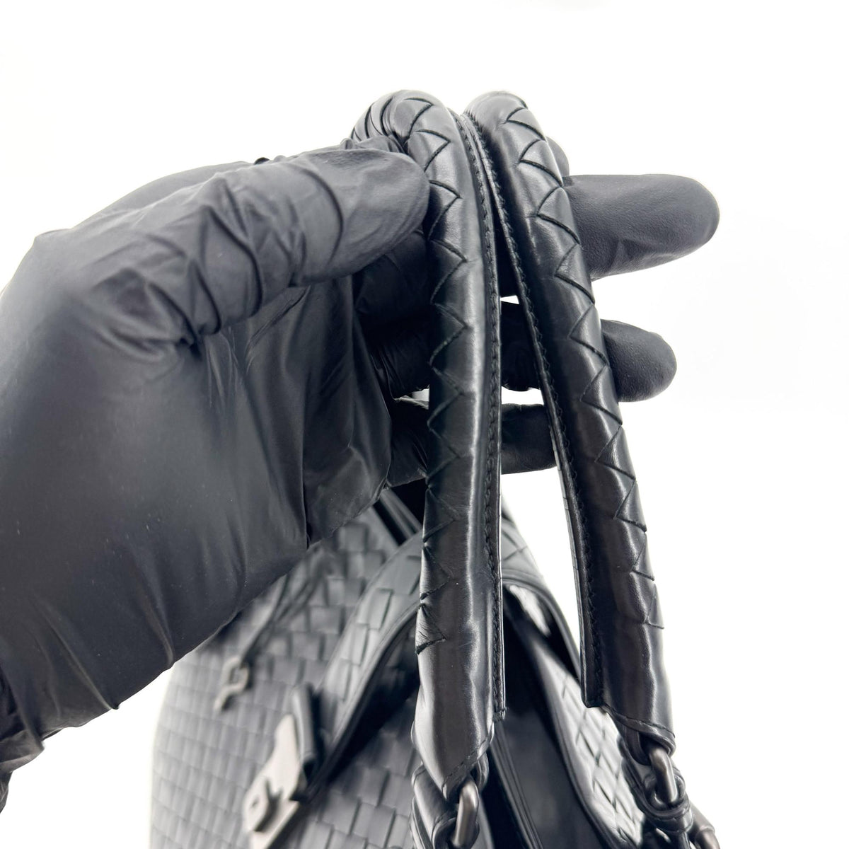 Bottega Veneta Small Intrecciato Roma Bag Black