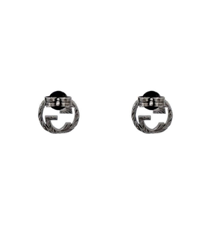Gucci Ebony Interlocking G Silver Earrings