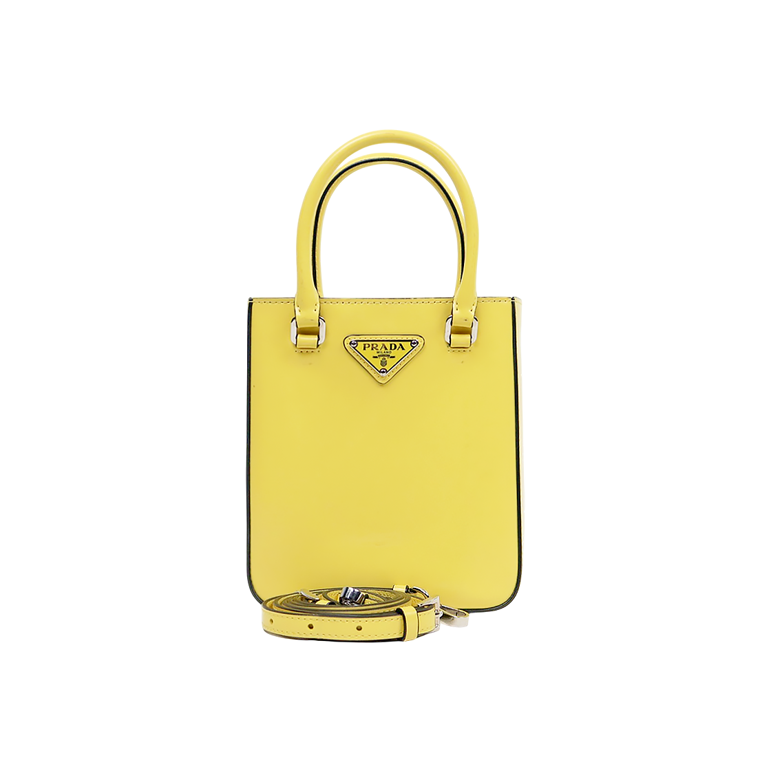 Prada Yellow Brushed Tote Bag