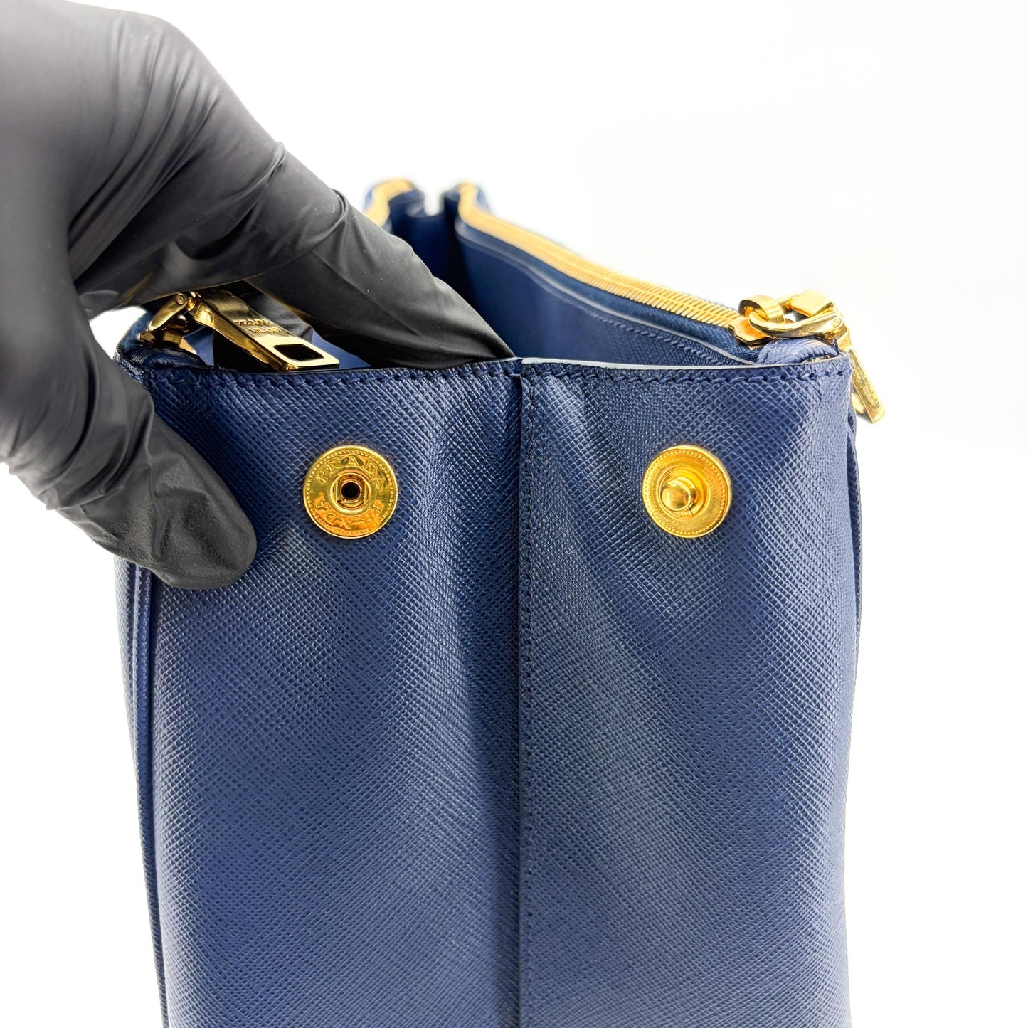 Prada Saffiano Luxe Tote Bag Navy