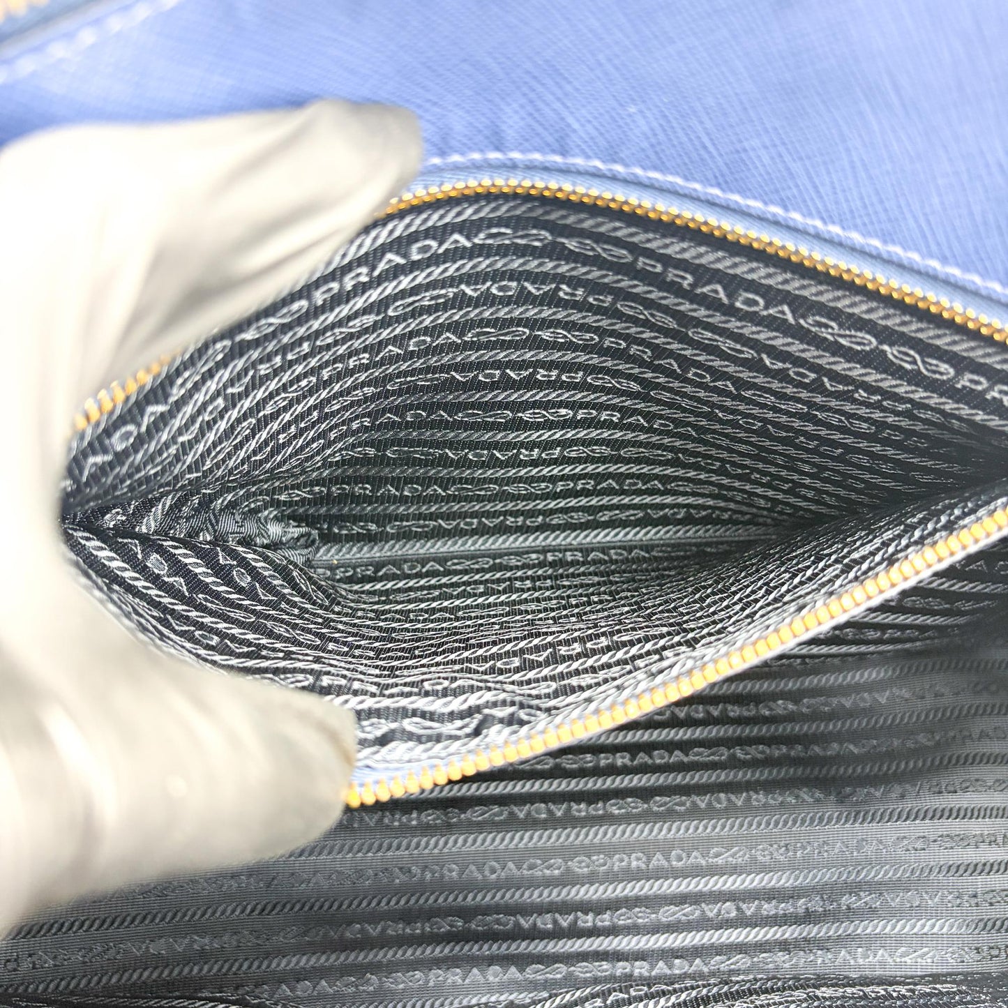 Prada Saffiano Luxe Tote Bag Navy
