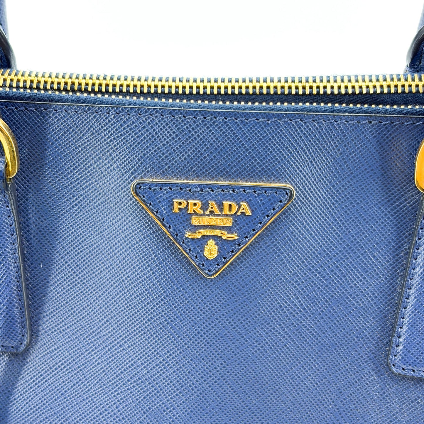 Prada Saffiano Luxe Tote Bag Navy