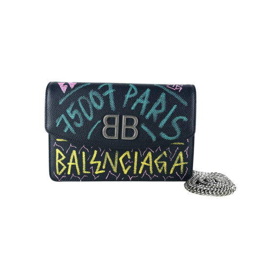 BB Graffiti Chain Wallet Crossbody Bag 561507