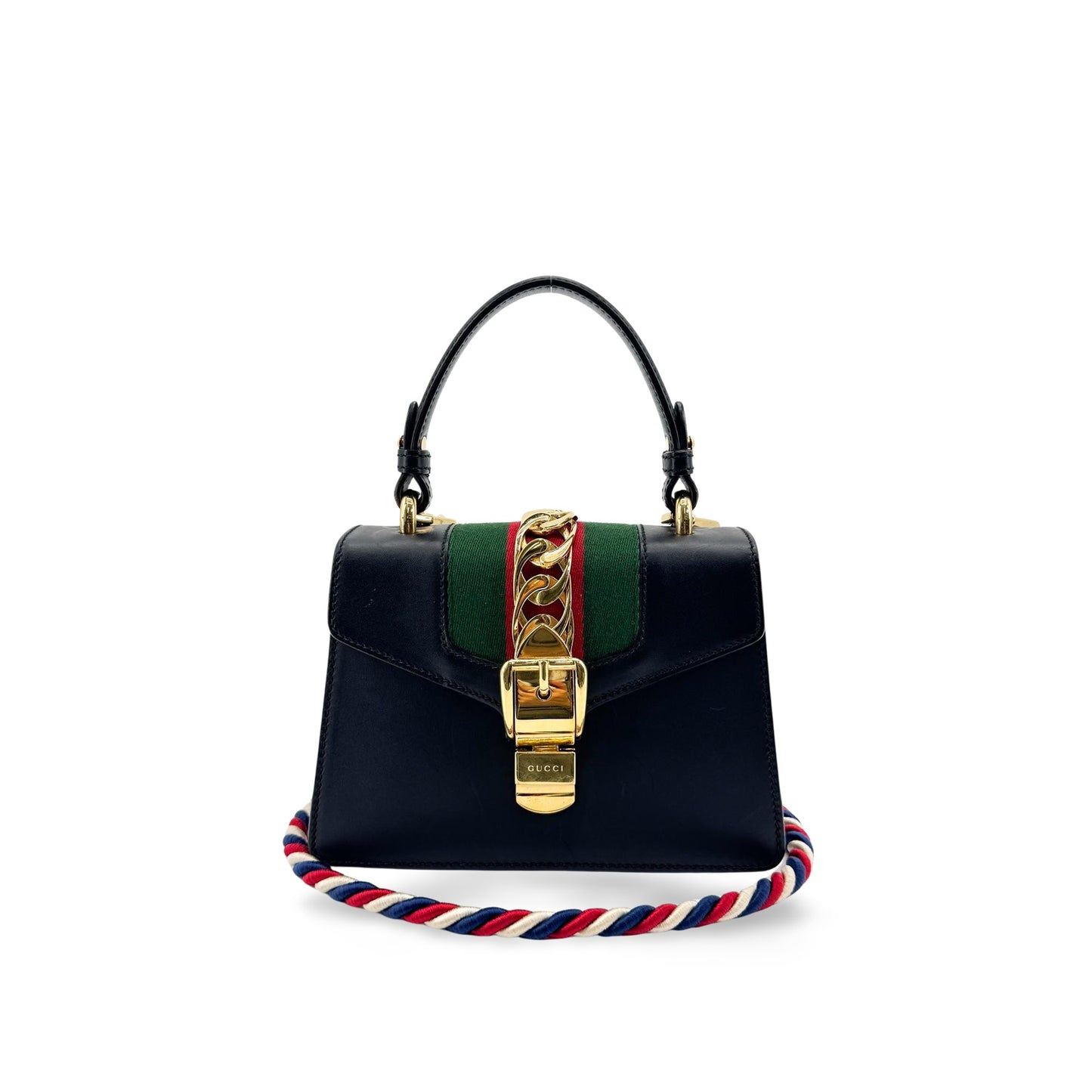 Gucci Sylvie Mini Top Handle Bag Black