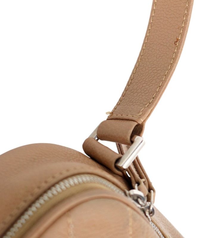 Chanel Beige Caviar Big CC Quilted Shoulder Bag