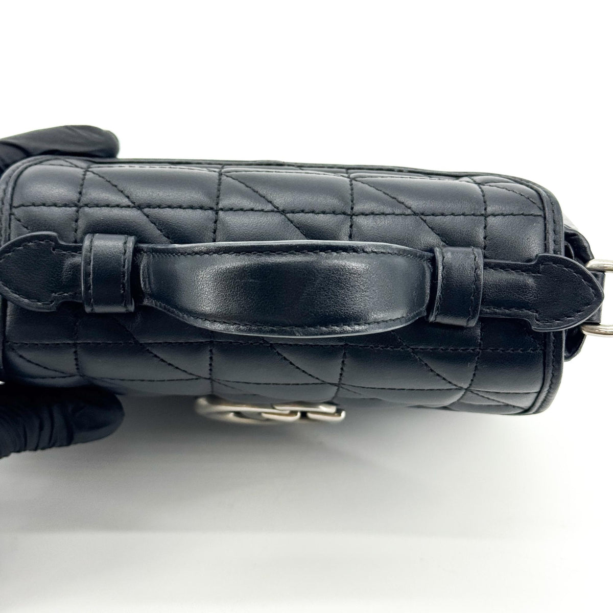 Gucci GG Marmont Mini Top Handle Bag Black Silver
