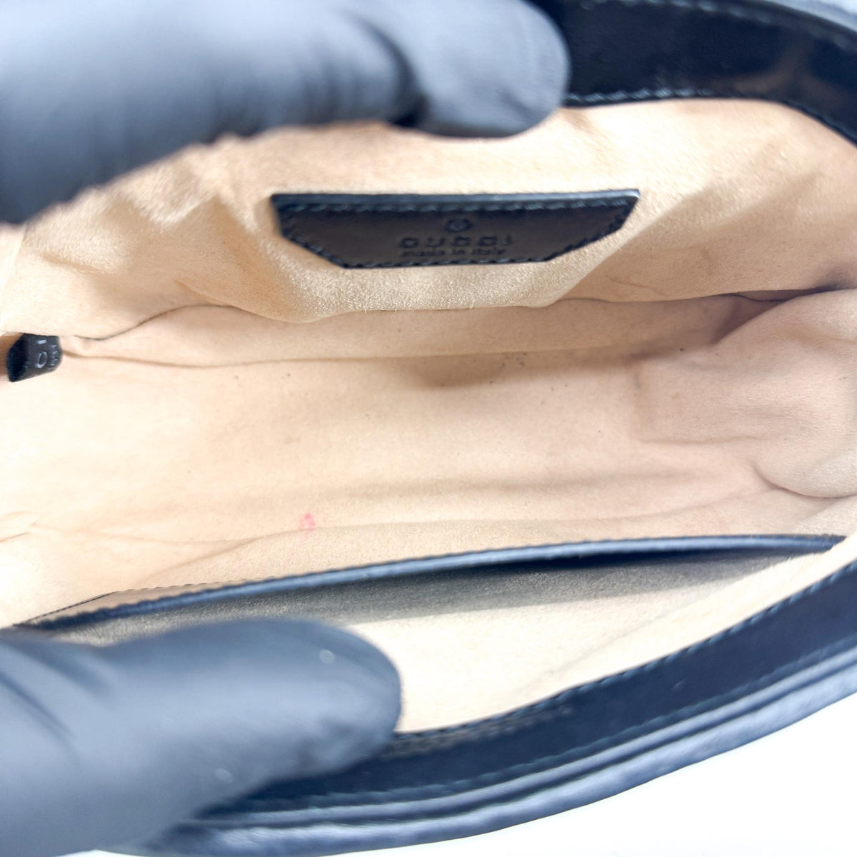 Gucci GG Marmont Mini Top Handle Bag Black Silver