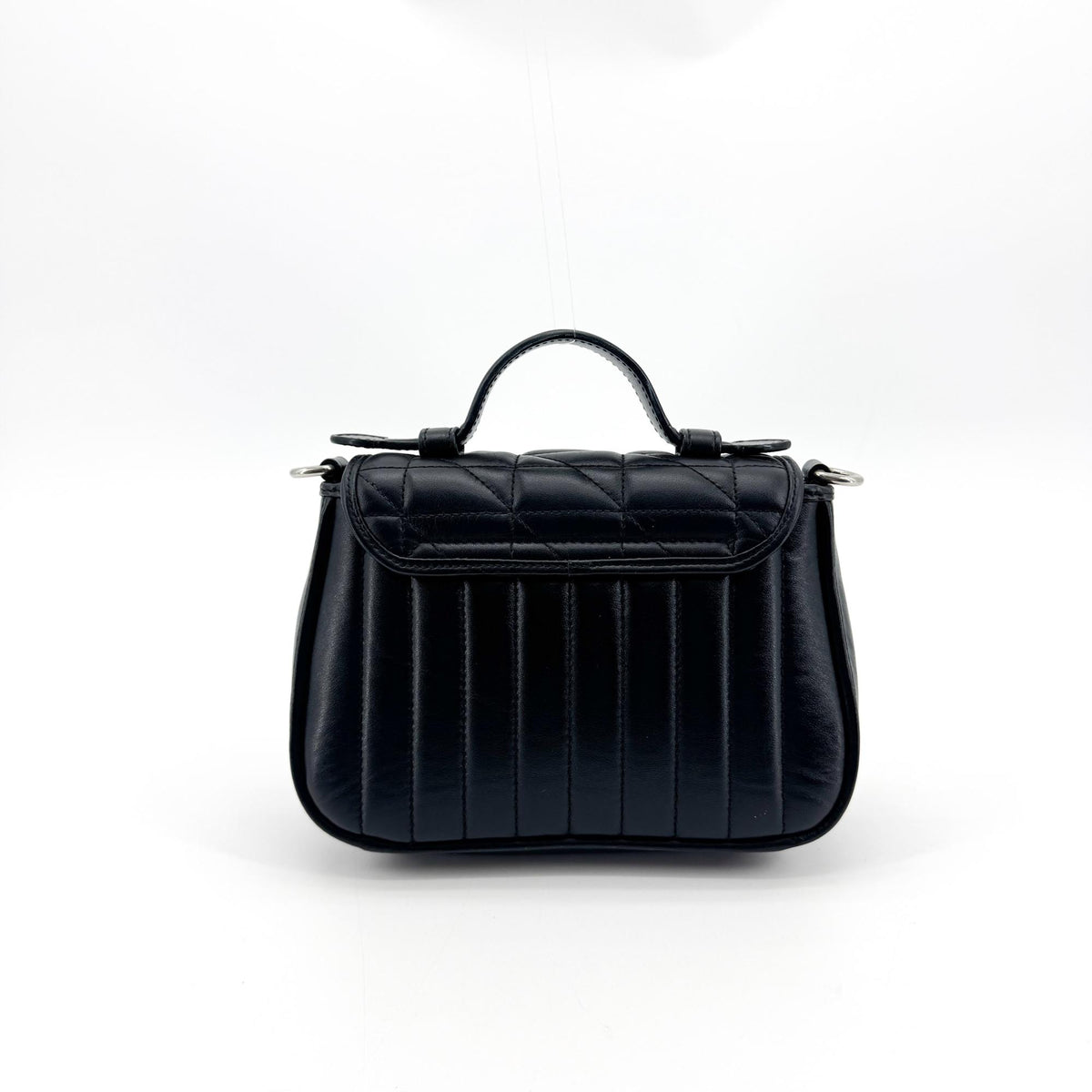 Gucci GG Marmont Mini Top Handle Bag Black Silver