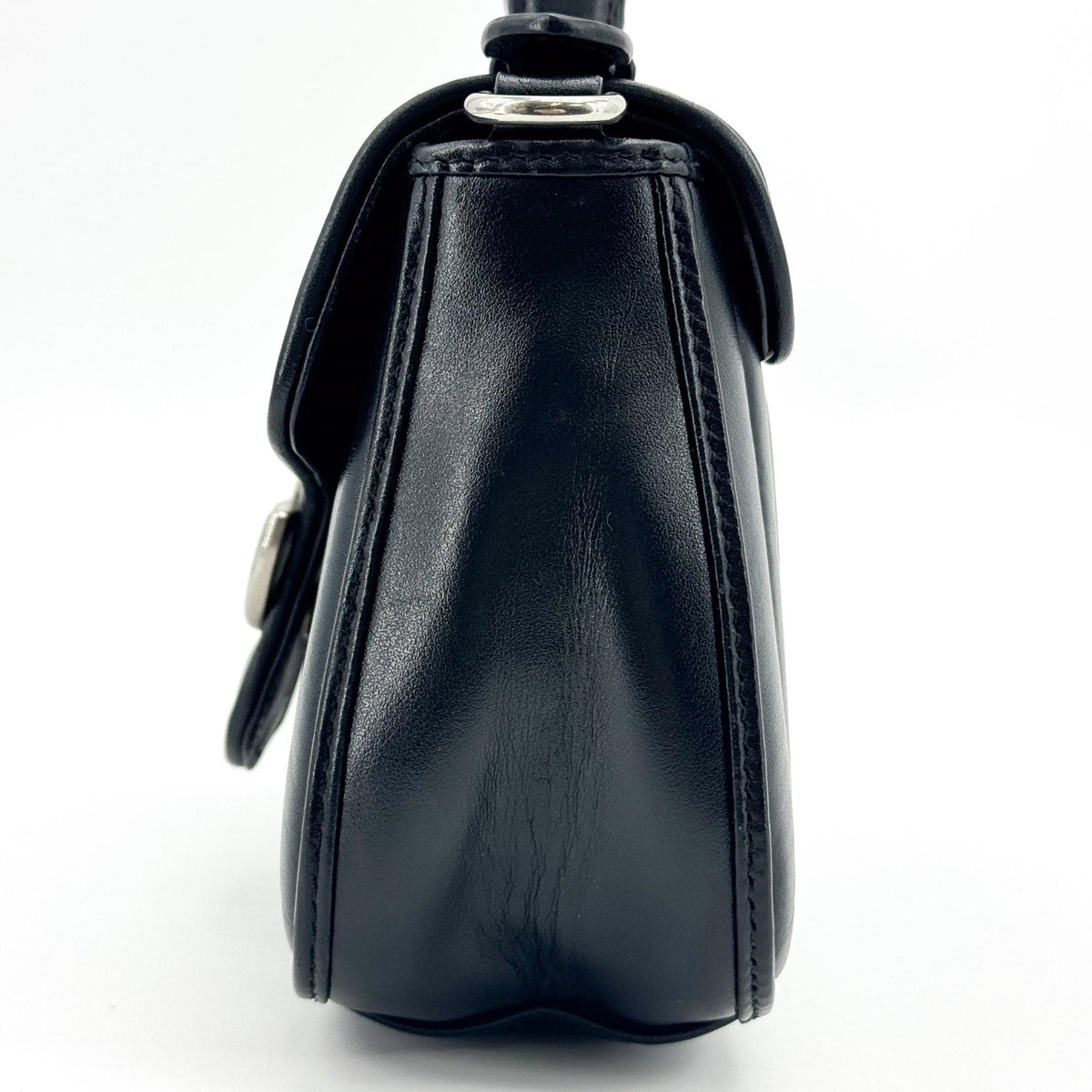 Gucci GG Marmont Mini Top Handle Bag Black Silver