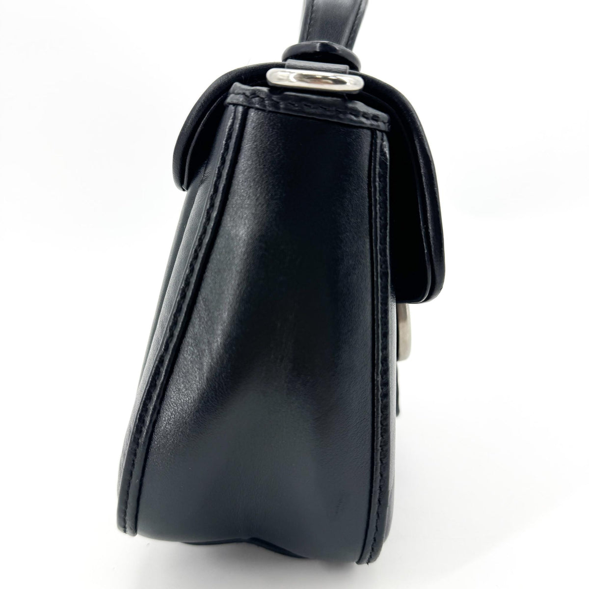 Gucci GG Marmont Mini Top Handle Bag Black Silver