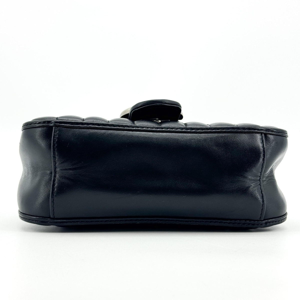 Gucci GG Marmont Mini Top Handle Bag Black Silver