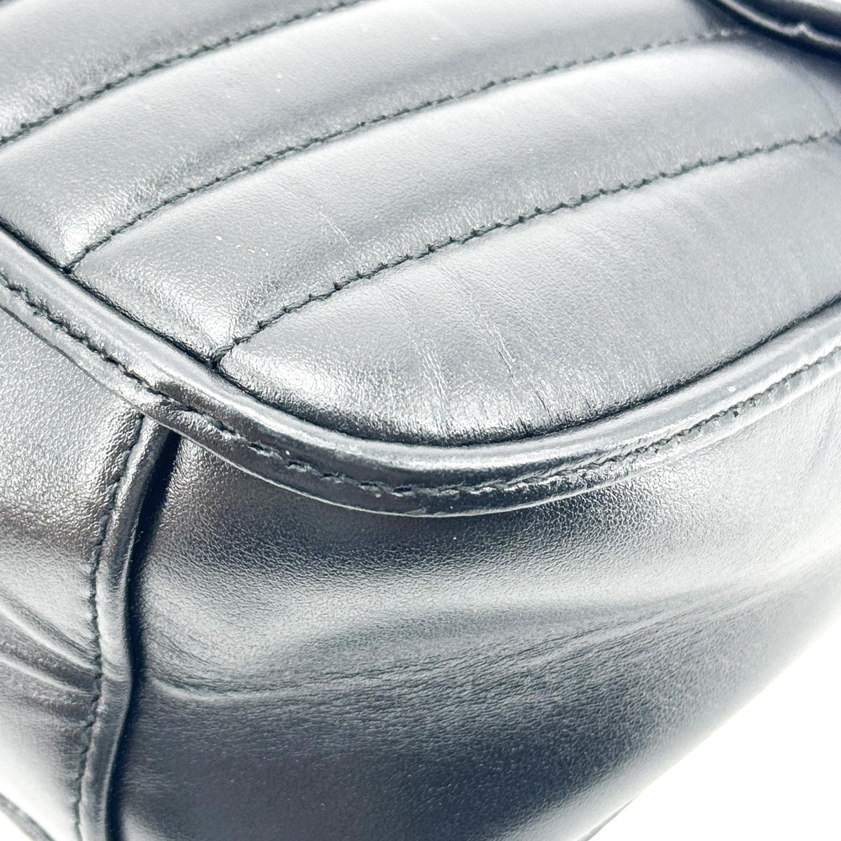 Gucci GG Marmont Mini Top Handle Bag Black Silver