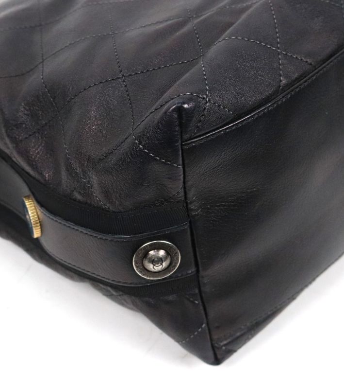 Chanel Black Quilted CC Bucket Bag