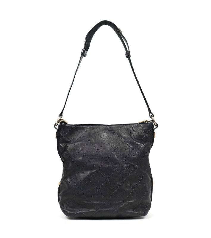 Chanel Black Quilted CC Bucket Bag