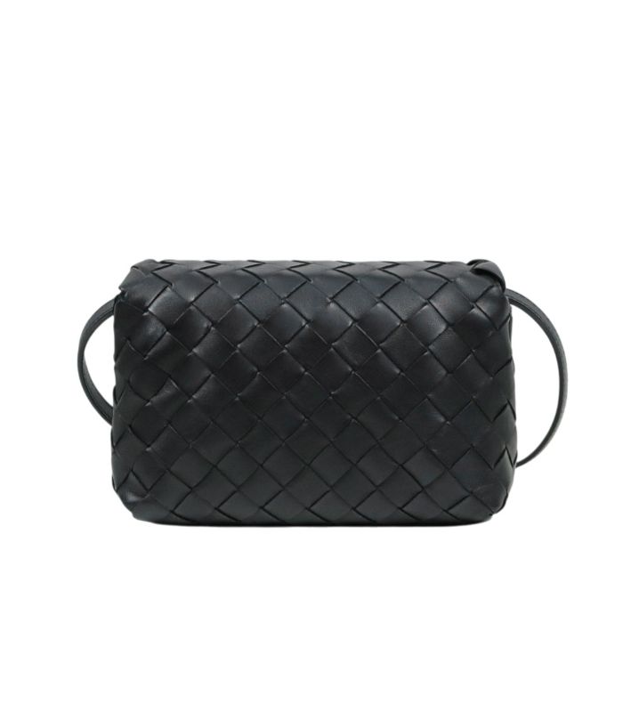 Bottega Veneta Black Mini Intrecciato Crossbody Bag