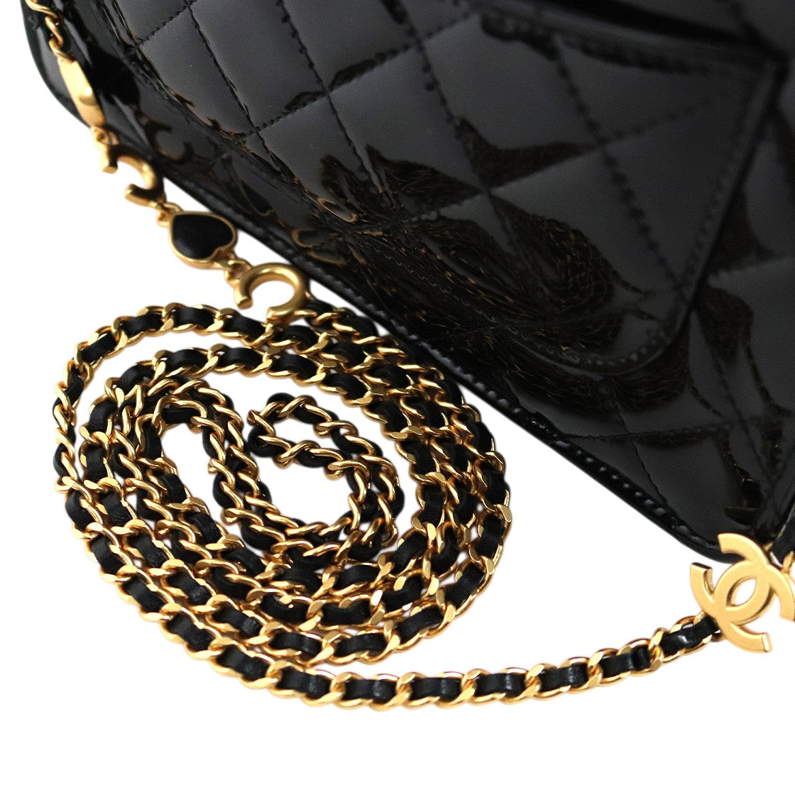 Chanel Black Faux Leather WOC Crossbody Bag