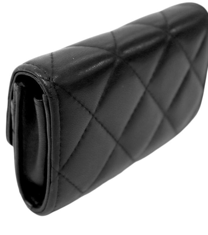 Chanel Black Gold-Toned Card Wallet