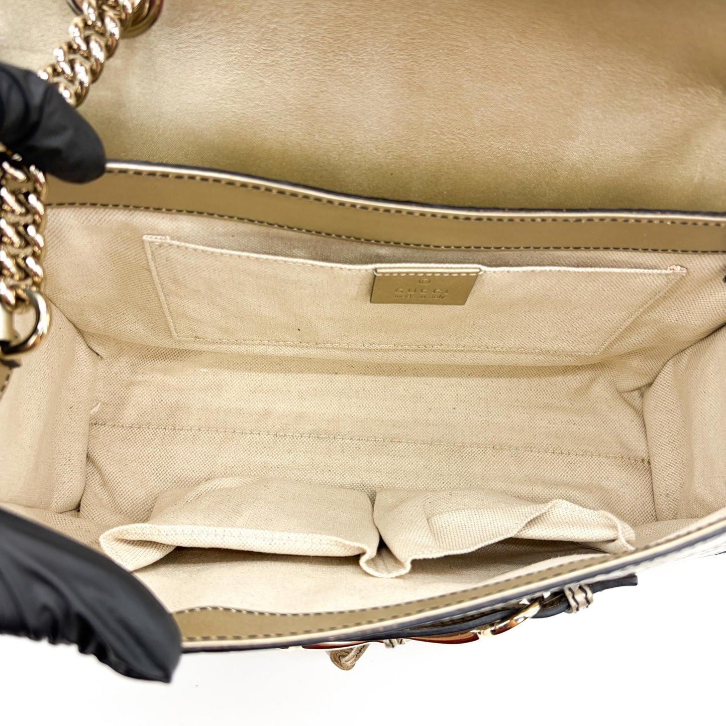 Gucci Emily Guccisima Chain Shoulder Bag Gold