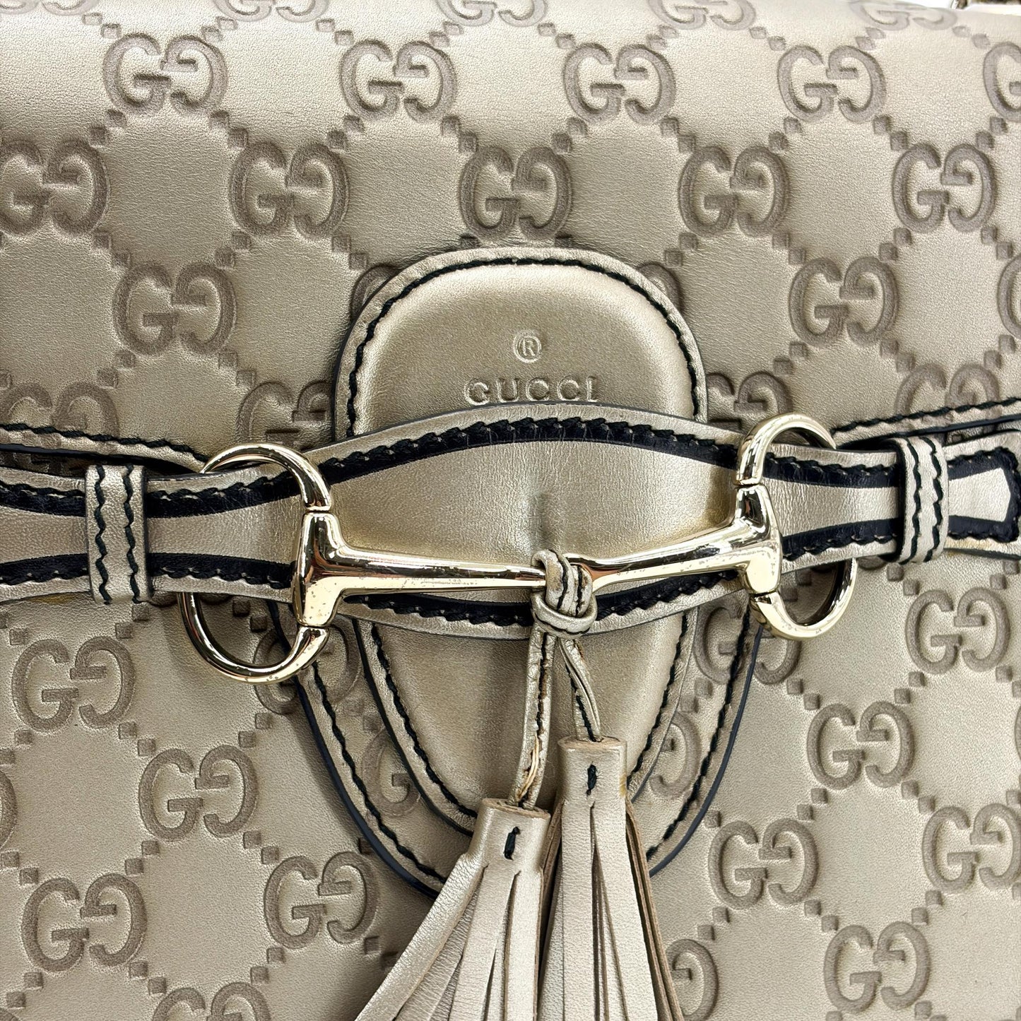 Gucci Emily Guccisima Chain Shoulder Bag Gold
