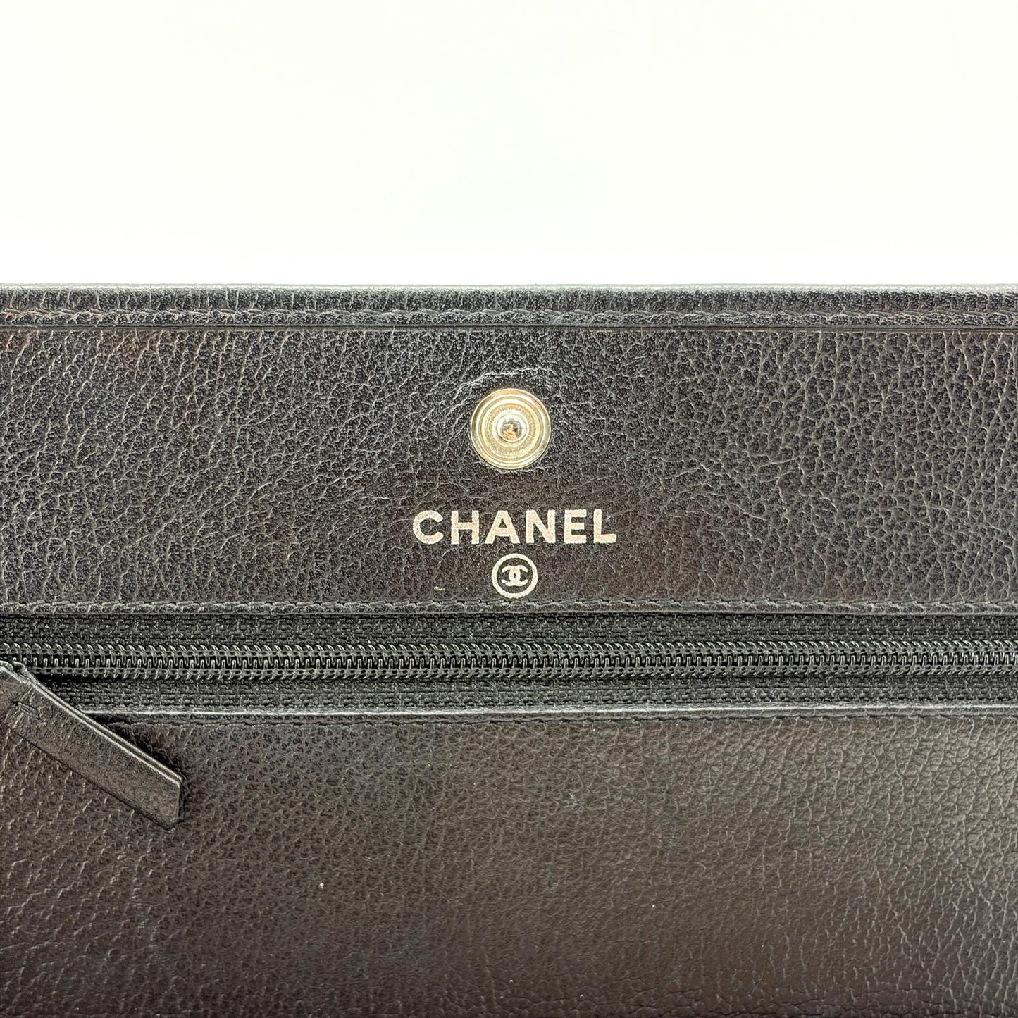 Chanel Camellia Wallet on Chain Black with Silver Hardware