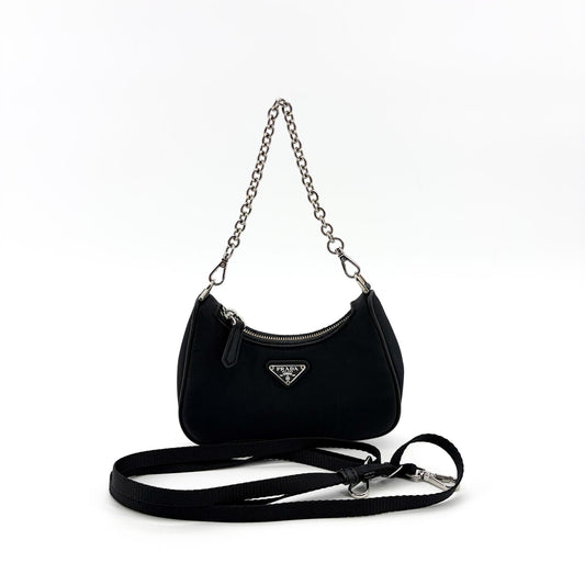 Sac bandoulière mini en nylon Prada Re-edition noir