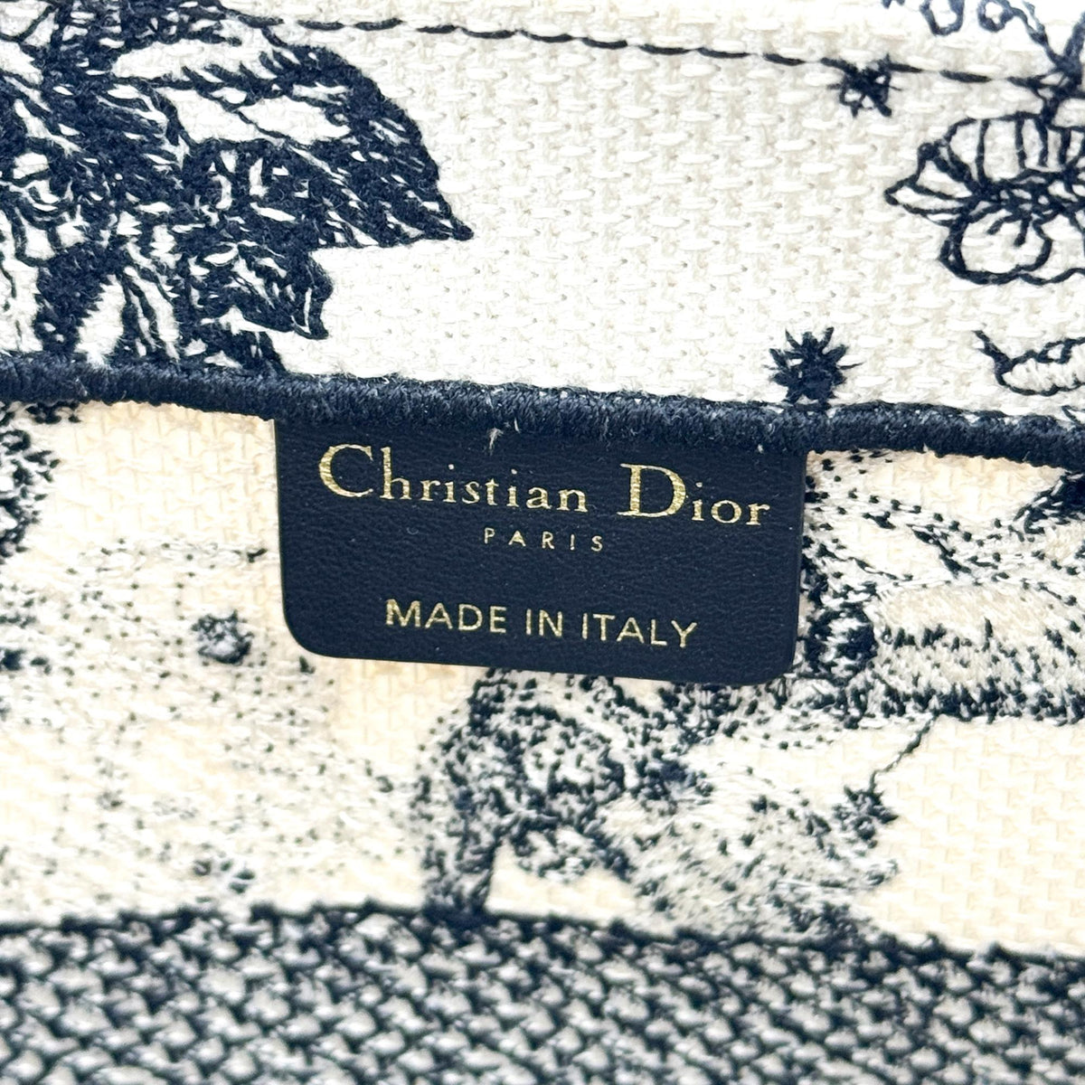 Dior Book Tote Bag Medium White Black Zodiac Embroidery