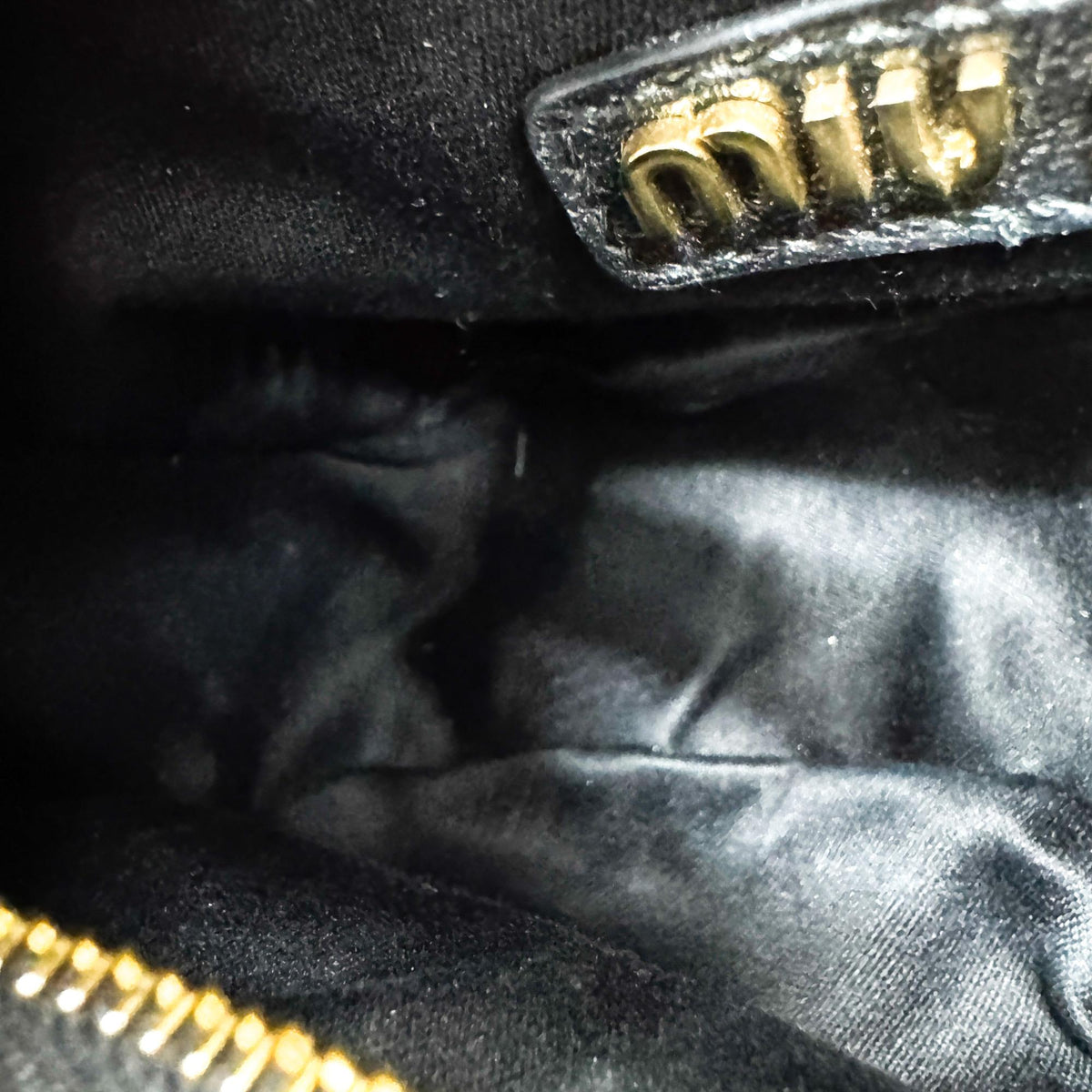 Miu Miu Wander Matelassé Napa Leather Micro Hobo Bag Black