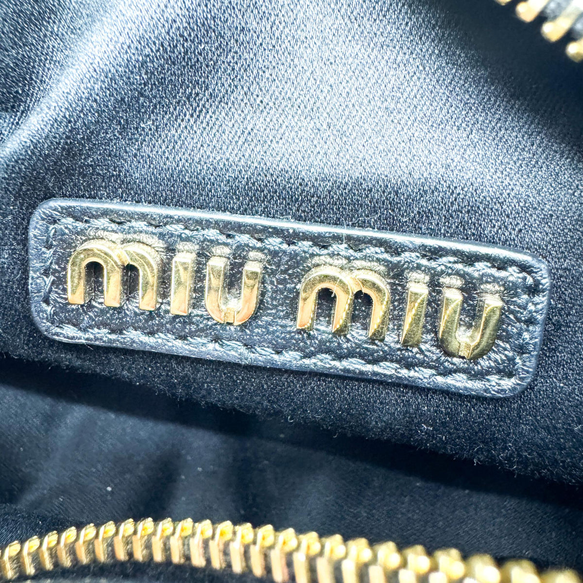 Miu Miu Wander Matelassé Napa Leather Micro Hobo Bag Black