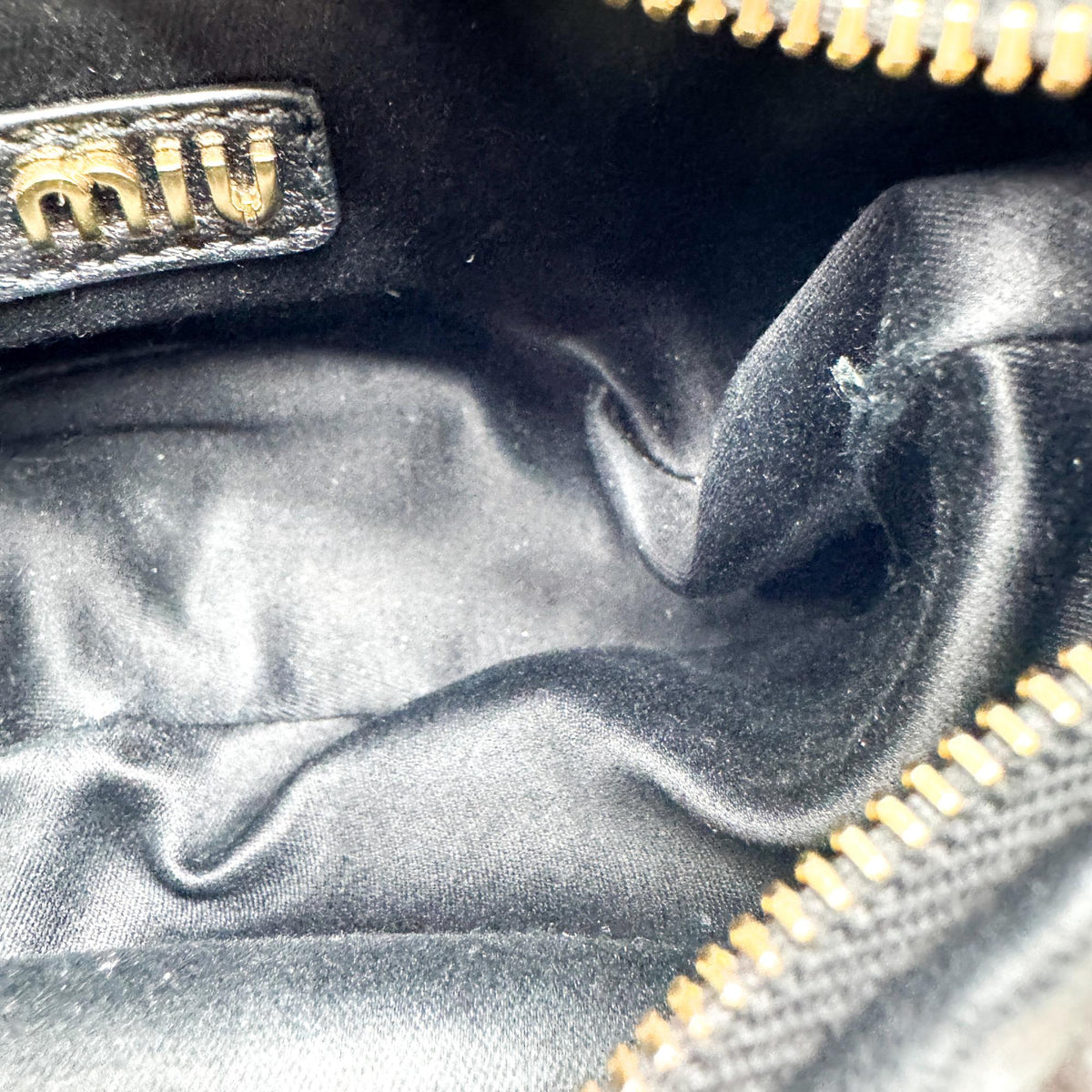 Miu Miu Wander Matelassé Napa Leather Micro Hobo Bag Black