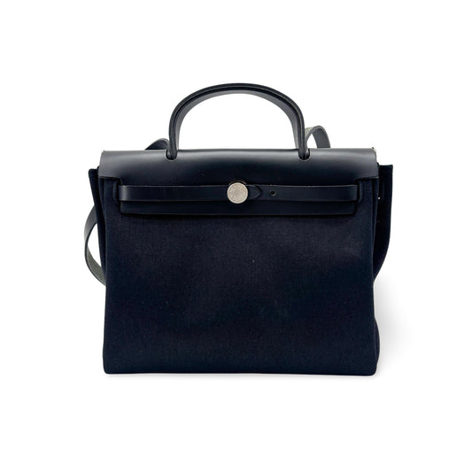 Hermès Herbag 31 Black Silver Hardware