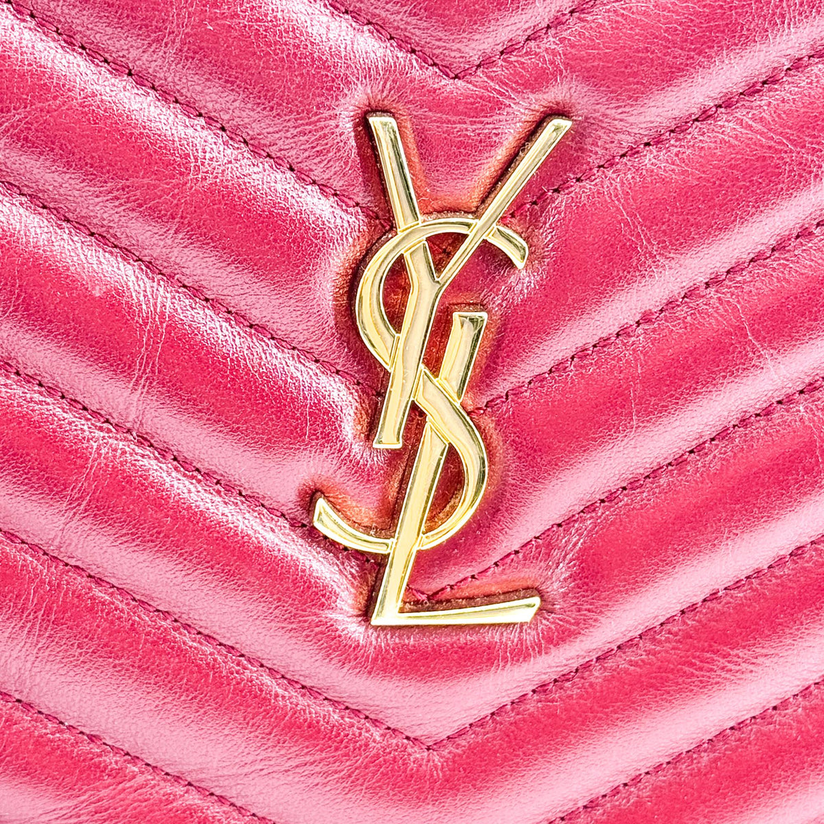 Saint Laurent Cassandra Monogram Quilted Clutch Burgundy Gold Hardware