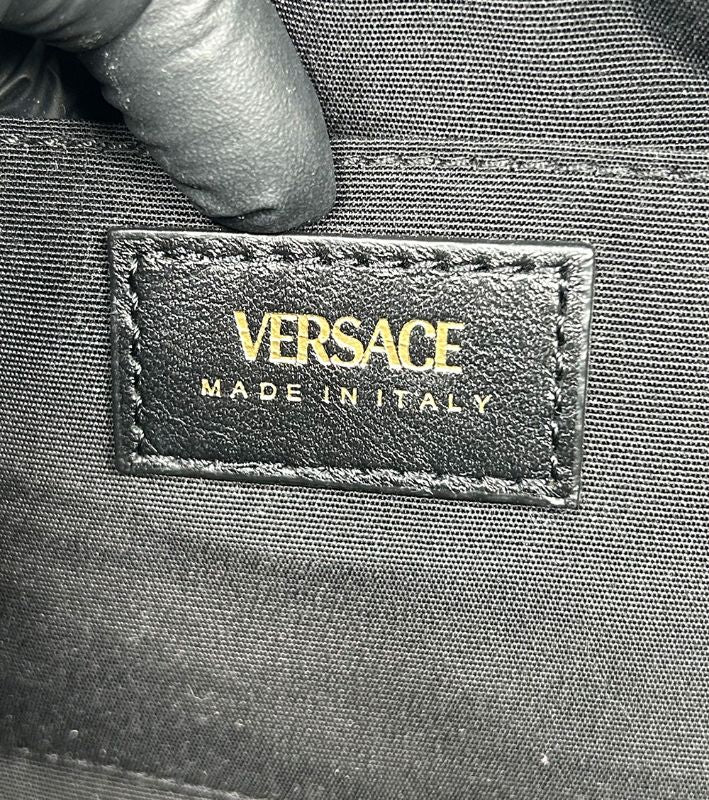 Versace Black Quilted Medusa Shoulder Bag