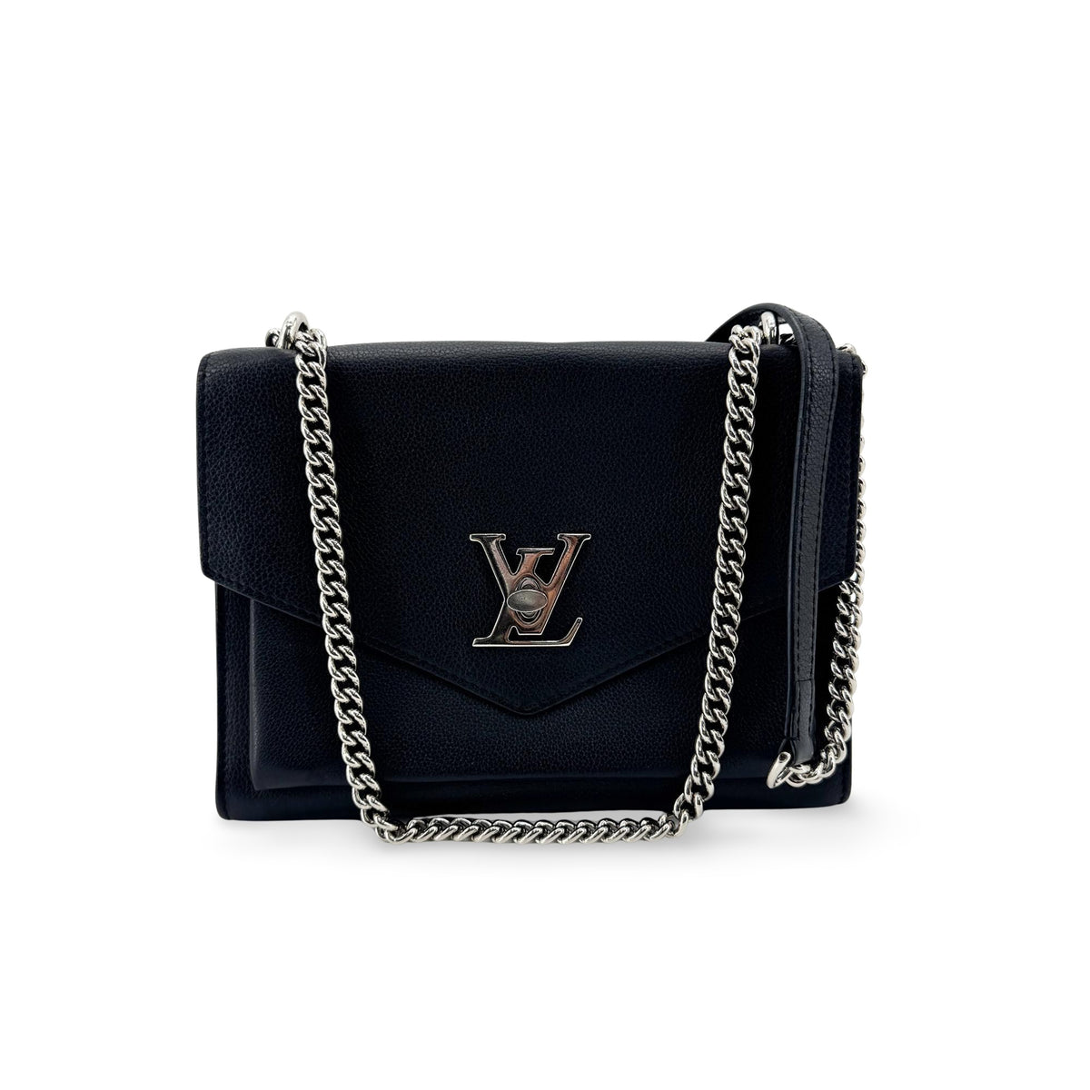 Louis Vuitton Lockme II Crossbody Bag Black Silver Hardware