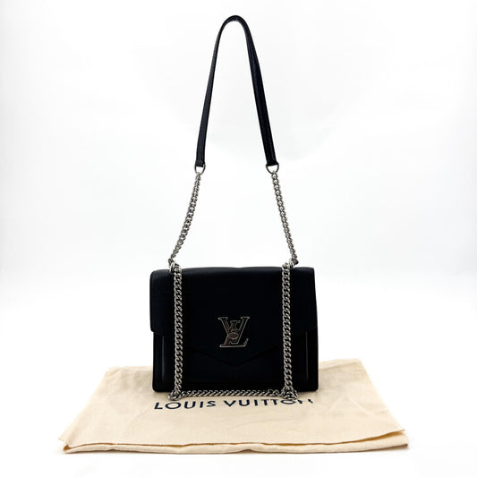 Louis Vuitton Lockme II Crossbody Bag Black Silver Hardware