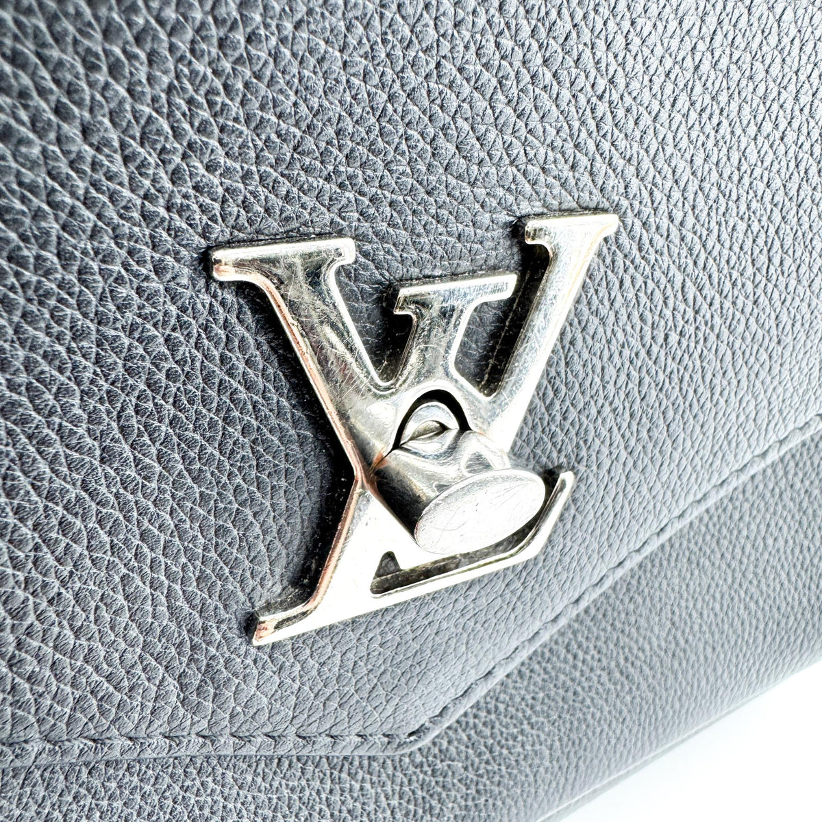 Louis Vuitton Lockme II Crossbody Bag Black Silver Hardware