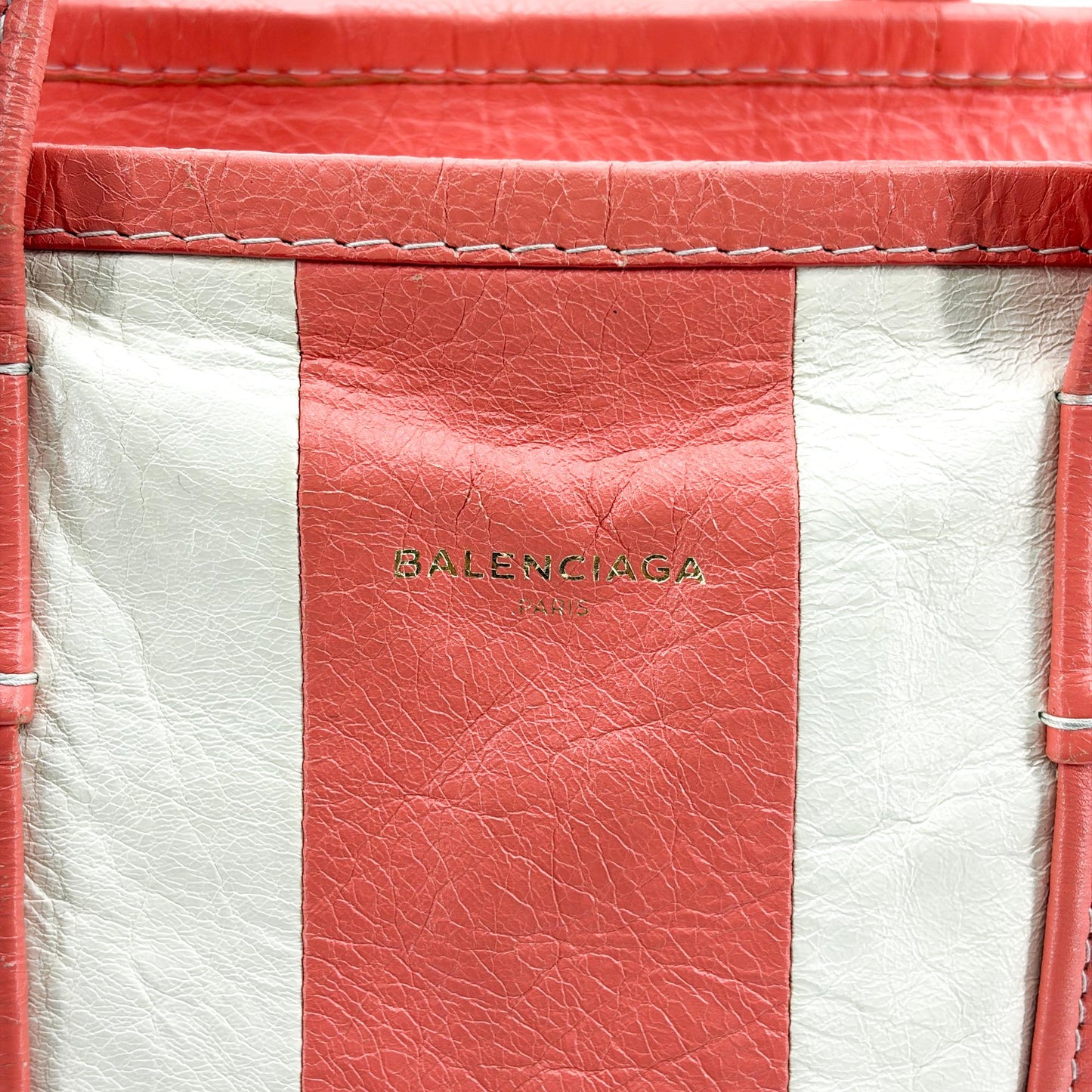 Balenciaga Bazaar Shopper XS Red White Stripe