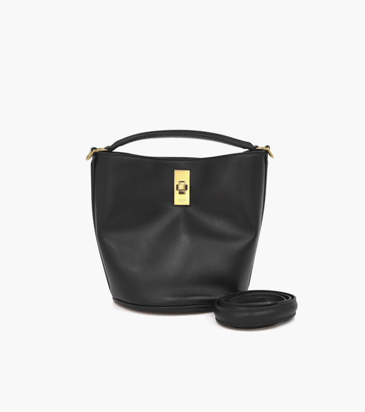 Celine Black Leather 16 Bucket Bag