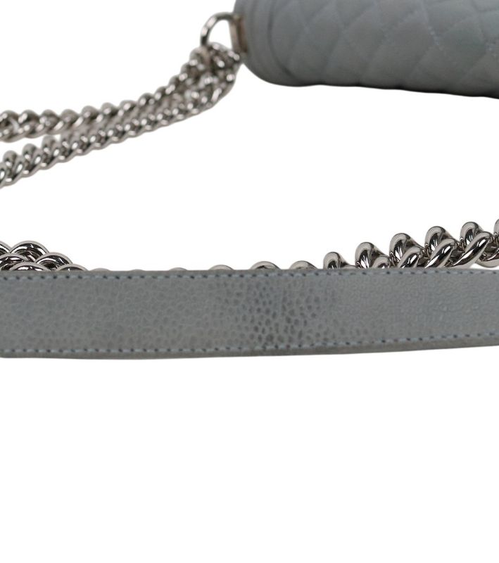 Chanel Gray Caviar Large Boy Shoulder Bag