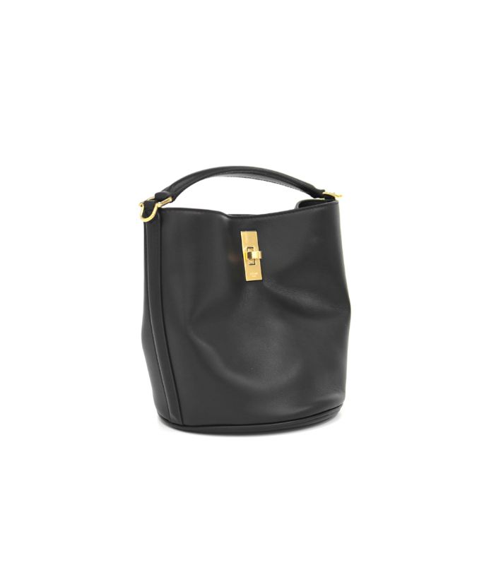 Celine Black Leather 16 Bucket Bag