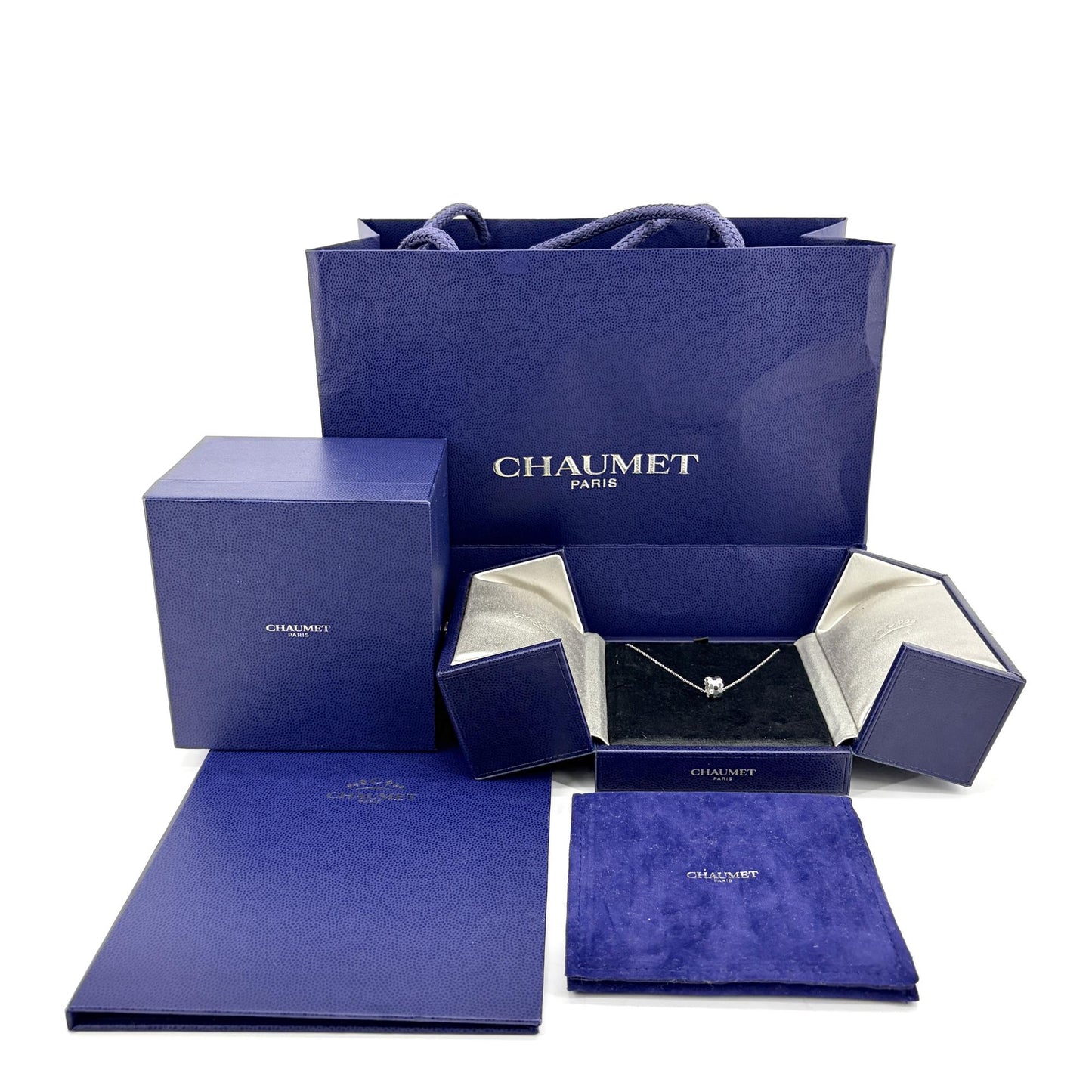 Chaumet Be My Love White Gold Diamond Black Lacquer Pendant Necklace