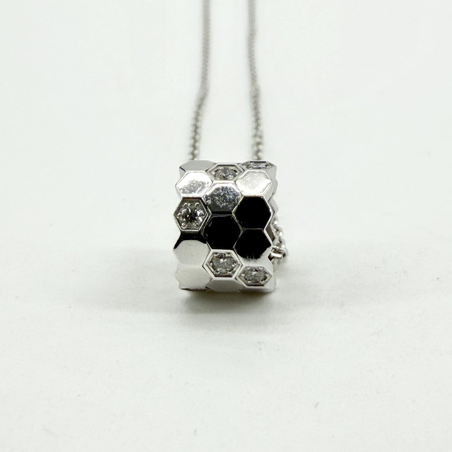 Chaumet Be My Love White Gold Diamond Black Lacquer Pendant Necklace
